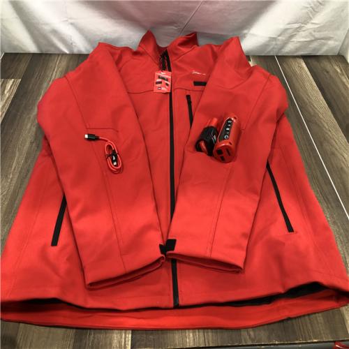 AS-IS Milwaukee Men's 2X-Large 12V Lithium-Ion Cordless TOUGHSHELL Red Heated Jacket with