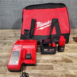 HOUSTON LOCATION - AS-IS Milwaukee 12/18V Lithium-Ion Cordless 3/8 in. Ratchet and 1/2 in. High Torque Impact Wrench with Friction Ring Combo Kit