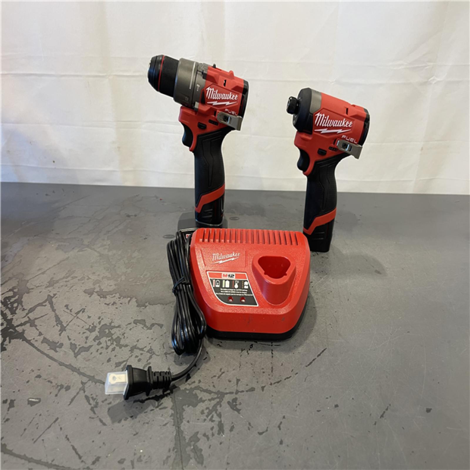AS-IS- Milwaukee 12V Brushless Hammer Drill and Impact Driver Combo Kit