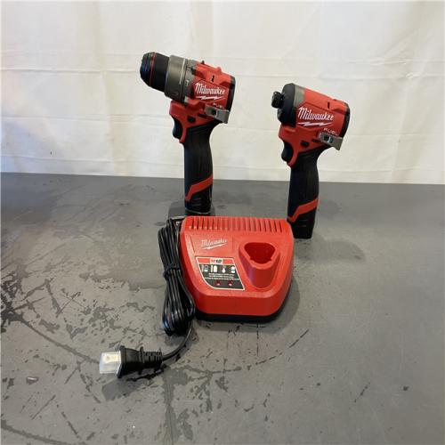 AS-IS- Milwaukee 12V Brushless Hammer Drill and Impact Driver Combo Kit