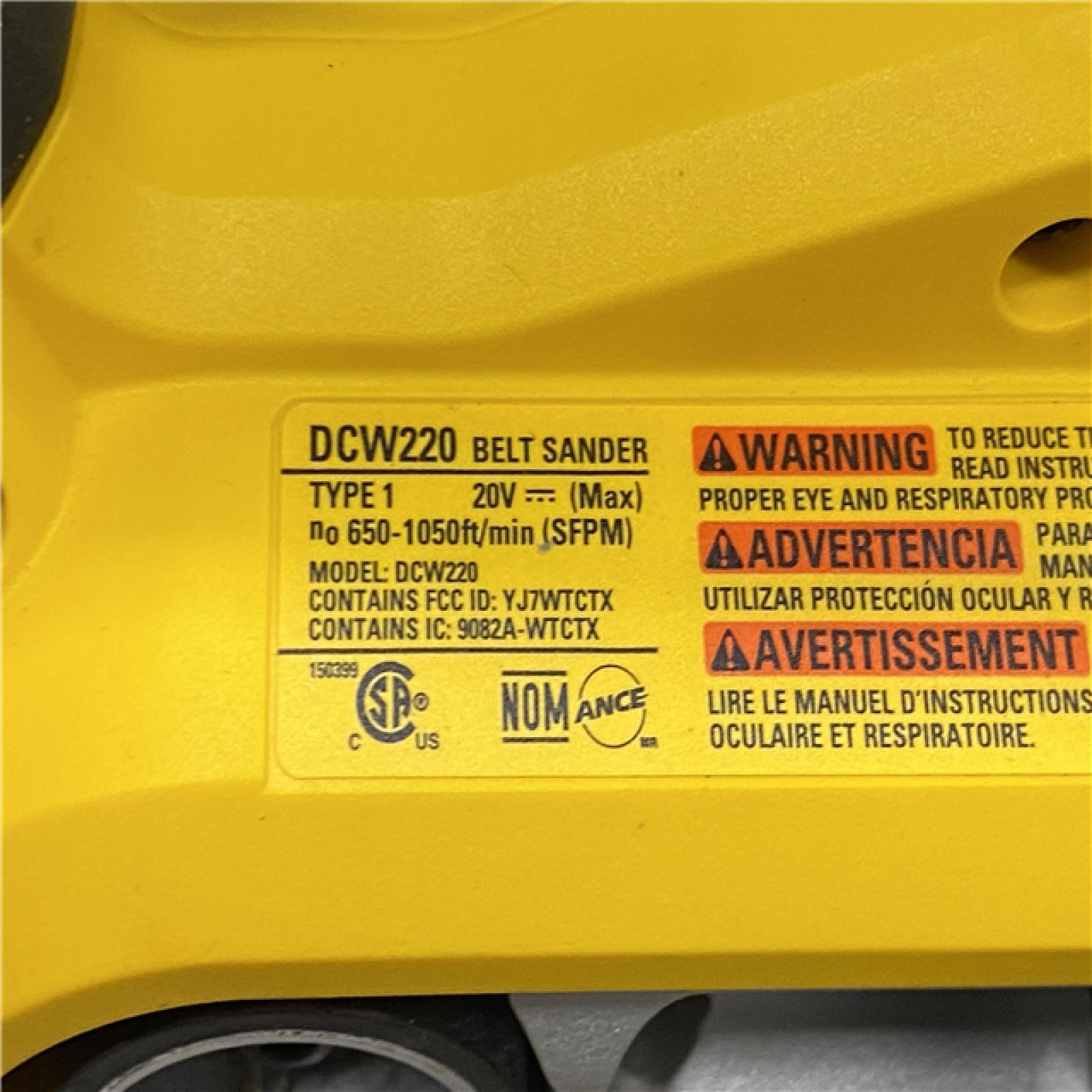 AS-IS DEWALT 20V MAX* XR Brushless Cordless Belt Sander (Tool-Only)