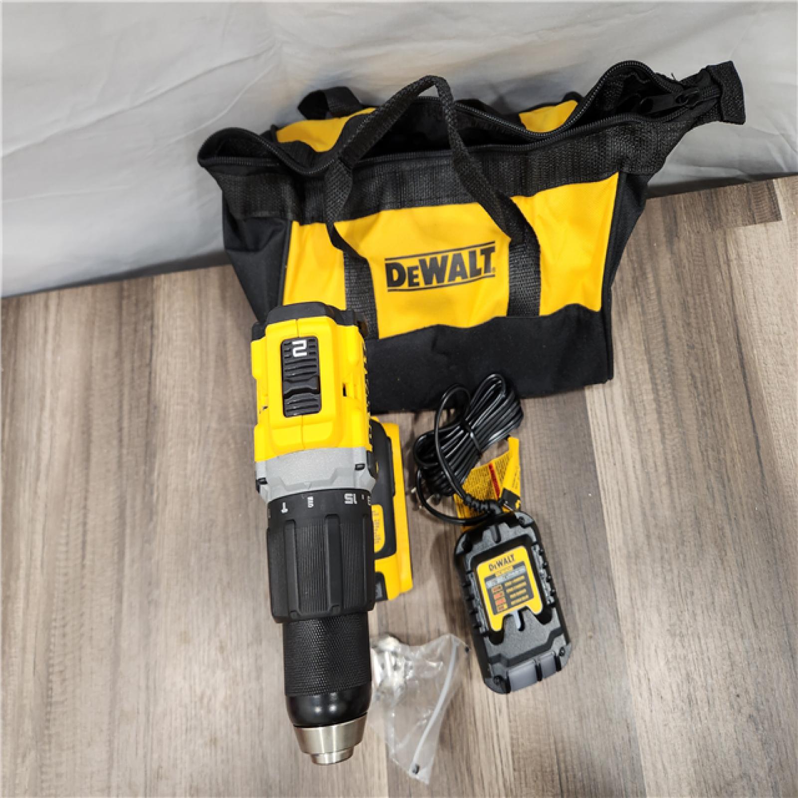 AS-IS DEWALT ATOMIC 20V Lithium-Ion Cordless 1/2 in. Hammer Drill Kit with 5.0 Ah Battery and Charger