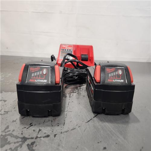 AS-IS- Milwaukee 18-Volt Lithium-Ion XC Starter Kit with Two 5.0Ah Batteries and Charger