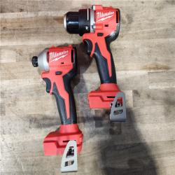 HOUSTON LOCATION - AS-IS Milwaukee M18 18V Lithium-Ion Brushless Cordless Compact Drill/Impact Combo Kit (2-Tool) W/(2) 2.0 Ah Batteries  Charger & Bag