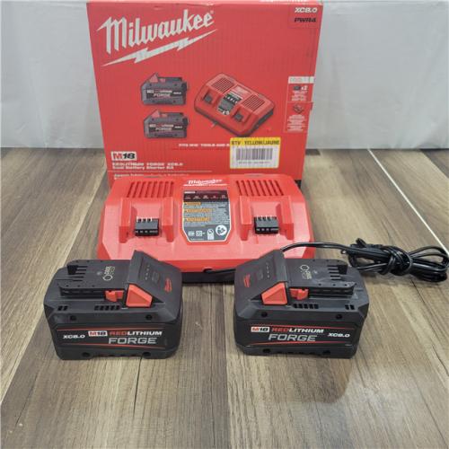 AS-IS M18 18-Volt Lithium-Ion REDLITHIUM FORGE Starter Kit with Two XC 8.0 Ah Battery and Dual Bay Rapid Charger