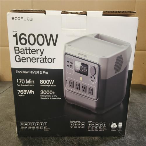 Phoenix NEW EcoFlow 800W Output/1600W Peak Push-Button Start Battery Generator RIVER 2 Pro, LFP Battery, Fast Charging for Outdoor, Camping