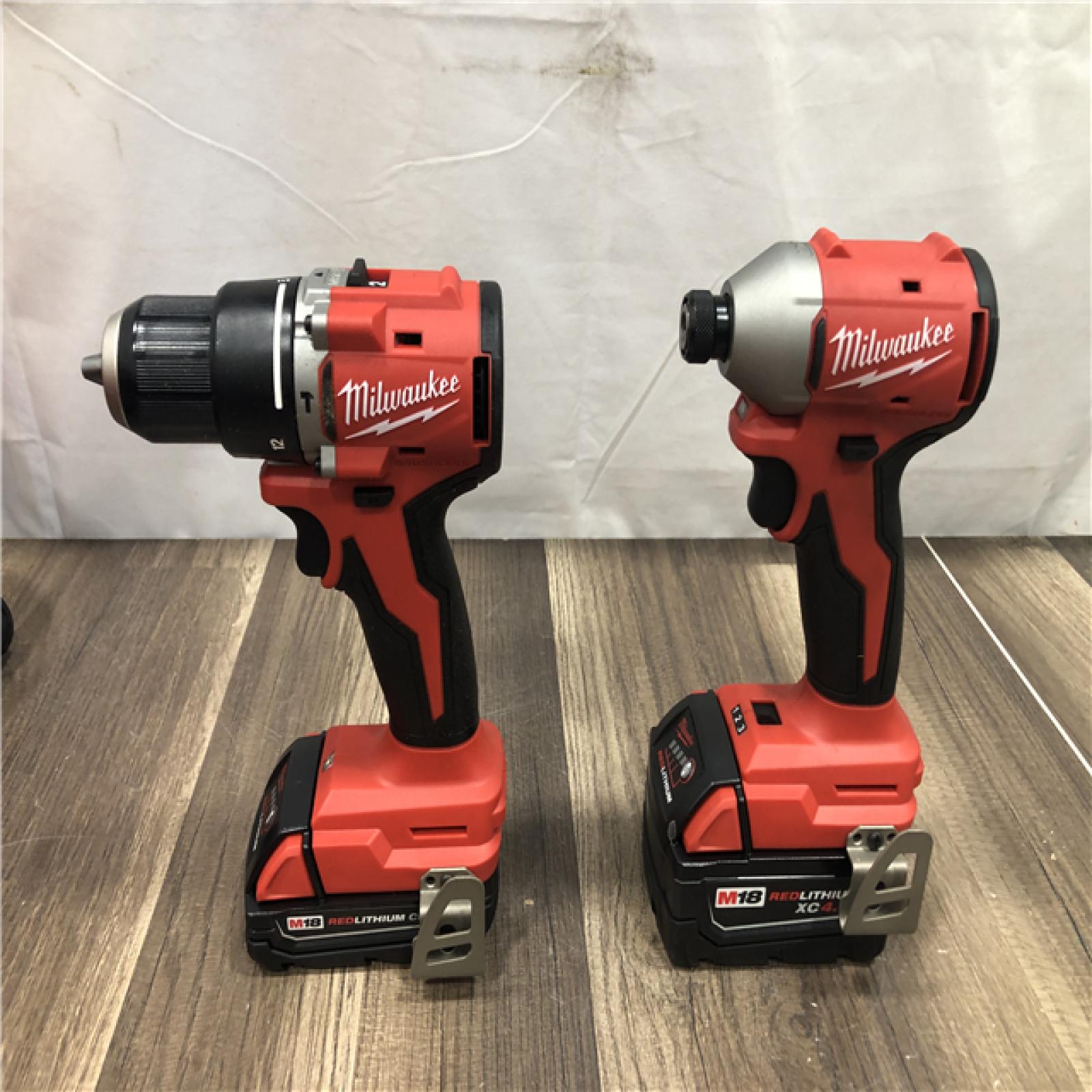 AS-IS Milwaukee 18-Volt Lithium-Ion Brushless Cordless Compact Hammer Drill/Impact Combo Kit