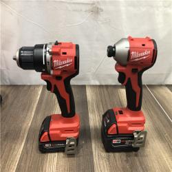 AS-IS Milwaukee 18-Volt Lithium-Ion Brushless Cordless Compact Hammer Drill/Impact Combo Kit