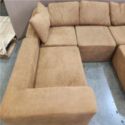 Phoenix AS-IS Brown 5 Piece Modular Armless Sectional Sofa