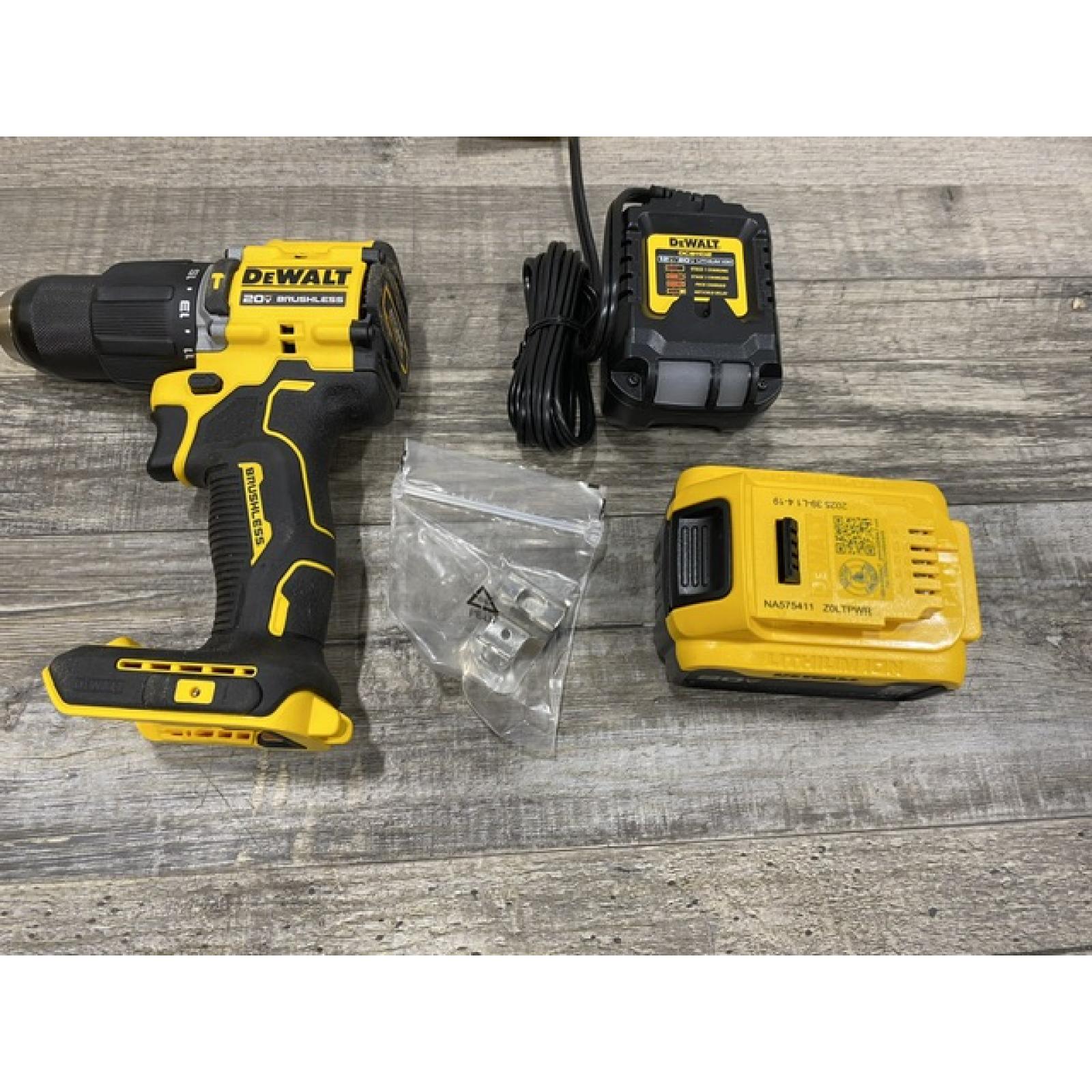 AS-IS DEWALT ATOMIC 20V Lithium-Ion Cordless 1/2 in. Hammer Drill Kit