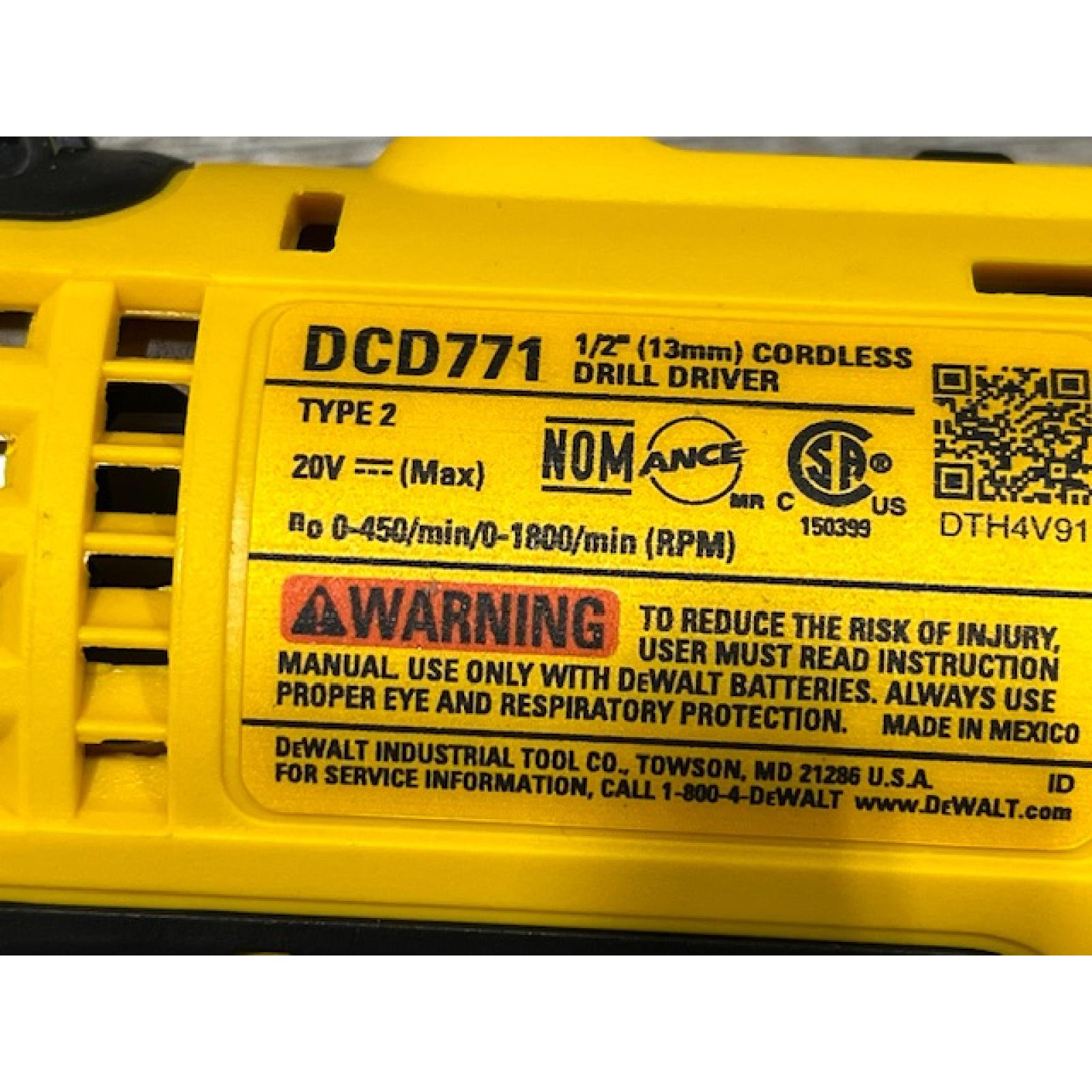 AS-IS DEWALT 20V MAX Cordless 1/2 in. Drill/Driver Kit