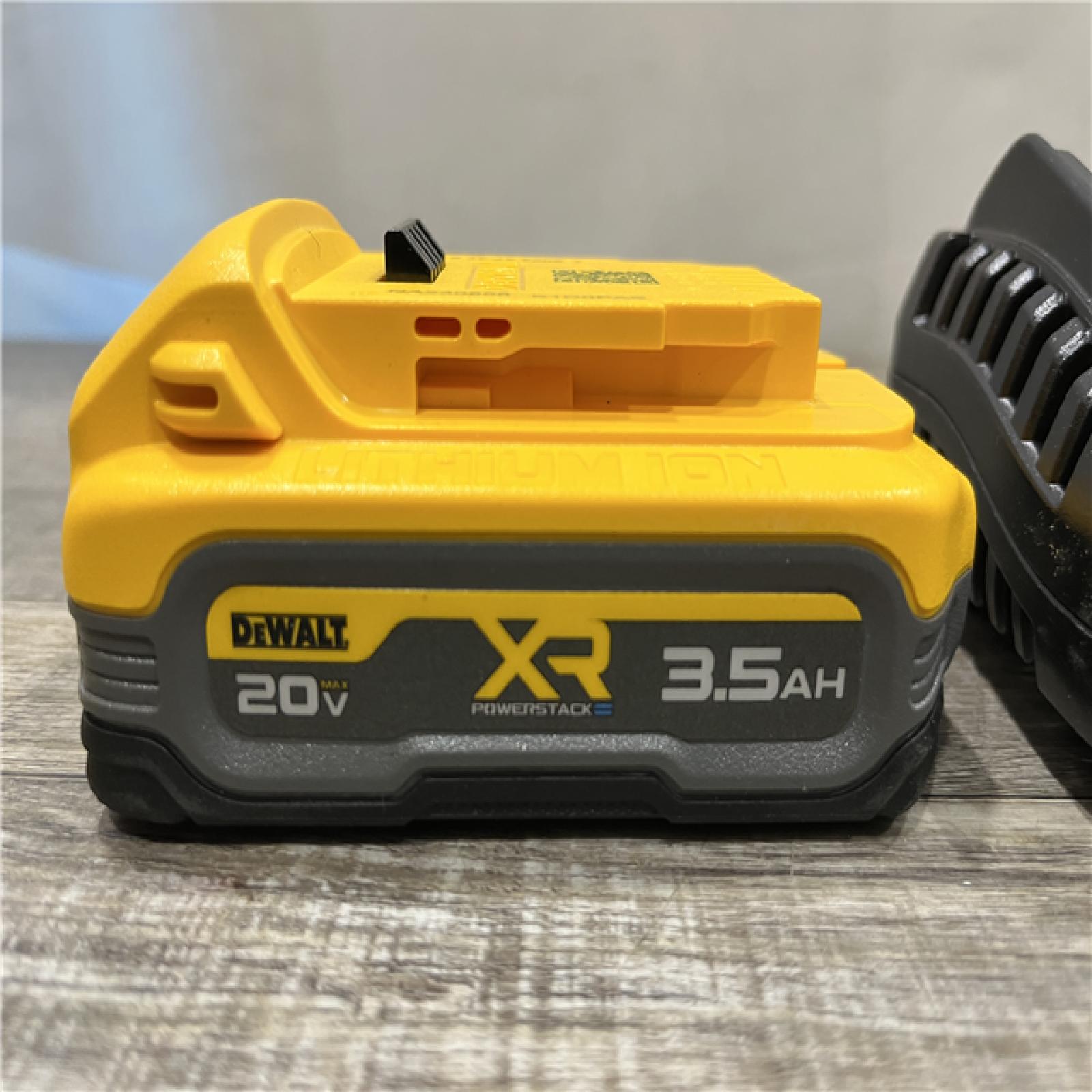 AS-IS DEWALT 20V MAX XR POWERSTACK Lithium-Ion Battery Starter Kit with 3.5Ah Battery and Charger