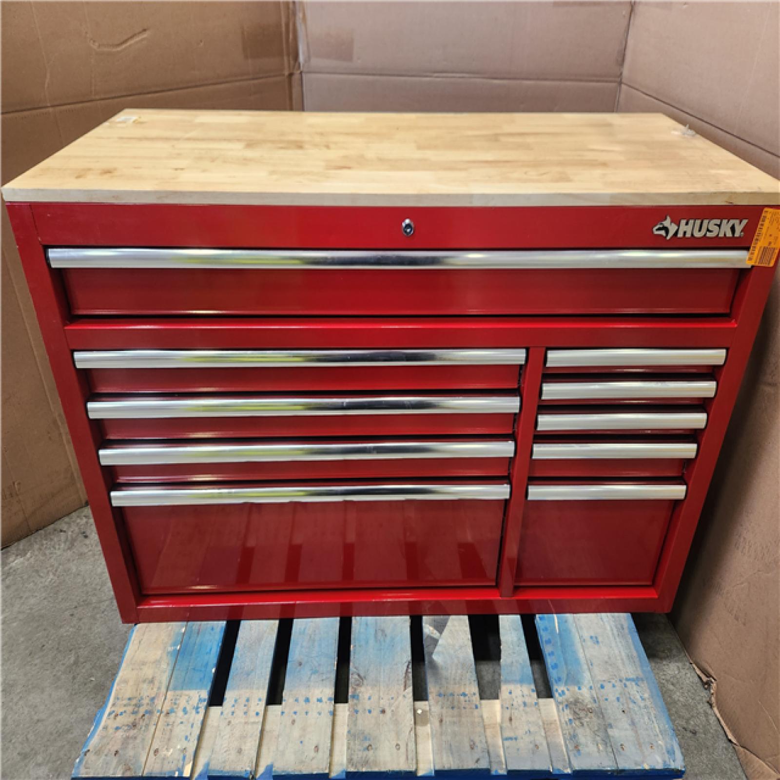 Phoenix Husky Modular Tool Storage 52 in. W x 20 in. D Standard Duty Red Mobile Workbench Cabinet