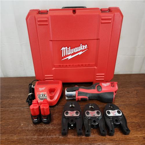 AS-IS Milwaukee M12 Lithium-Ion Force Logic Cordless Press Tool Kit w/ 3 Jaws and Hard Case