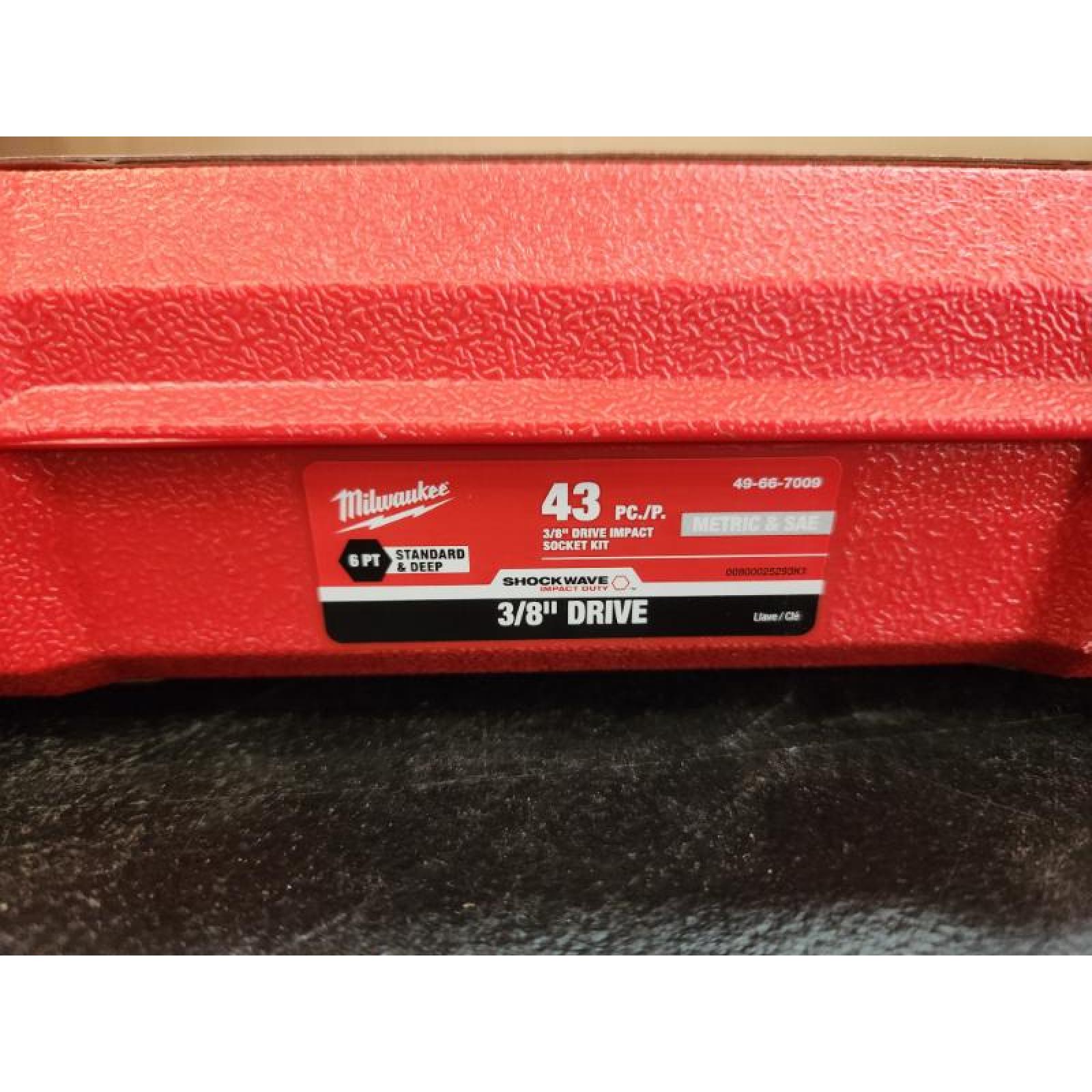 Phoenix NEW Milwaukee SHOCKWAVE 3/8 in. Drive SAE and Metric 6 Point Impact Socket Set (43-Piece) (SEALED)