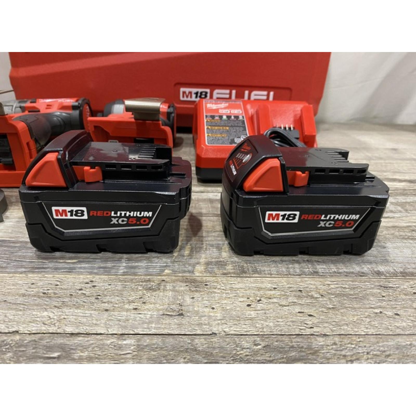LIKE NEW - Milwaukee FUEL 18V Lithium-Ion Brushless Cordless Hammer Drill and Impact Driver Combo Kit