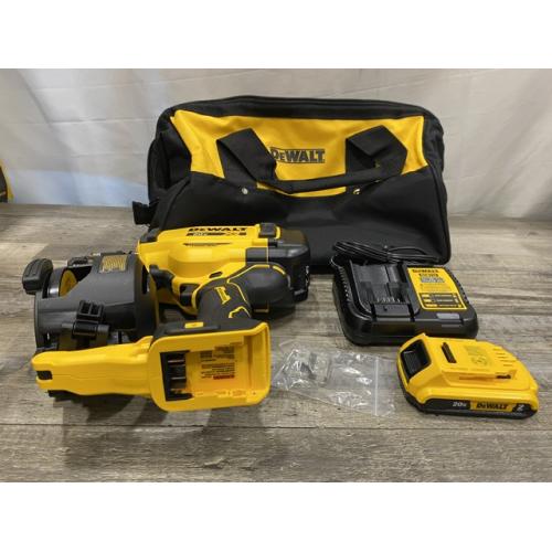 AS-IS DEWALT 20V MAX Lithium-Ion 15-Degree Electric Cordless Roofing Nailer Kit