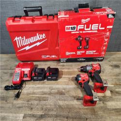 HOUSTON LOCATION - AS-IS MILWAUKEE FUEL 18V Lithium-Ion Brushless Cordless Hammer Drill and Impact Driver Combo Kit