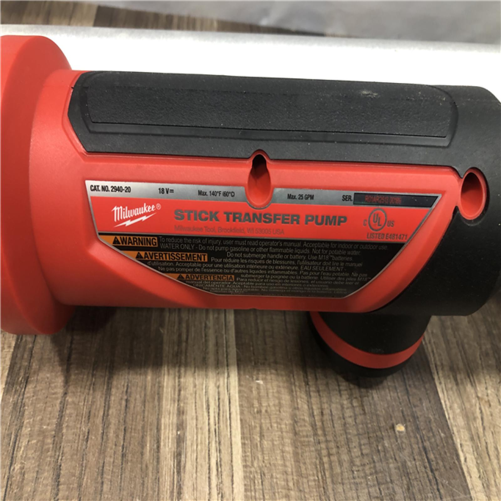 AS-IS Milwaukee M18 18-Volt Lithium-Ion Cordless Brushless Stick Transfer Pump