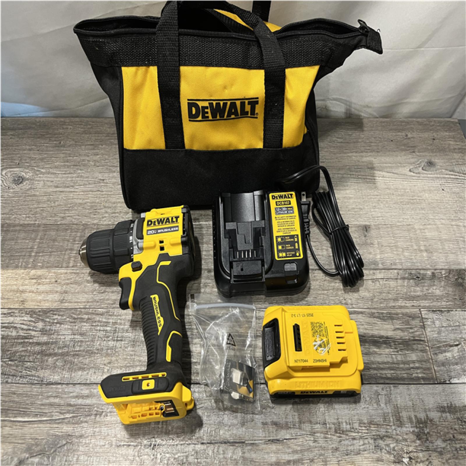 AS-IS DEWALT Atomic 20V Lithium-Ion Cordless Compact 1/2 in. Drill/Driver Kit