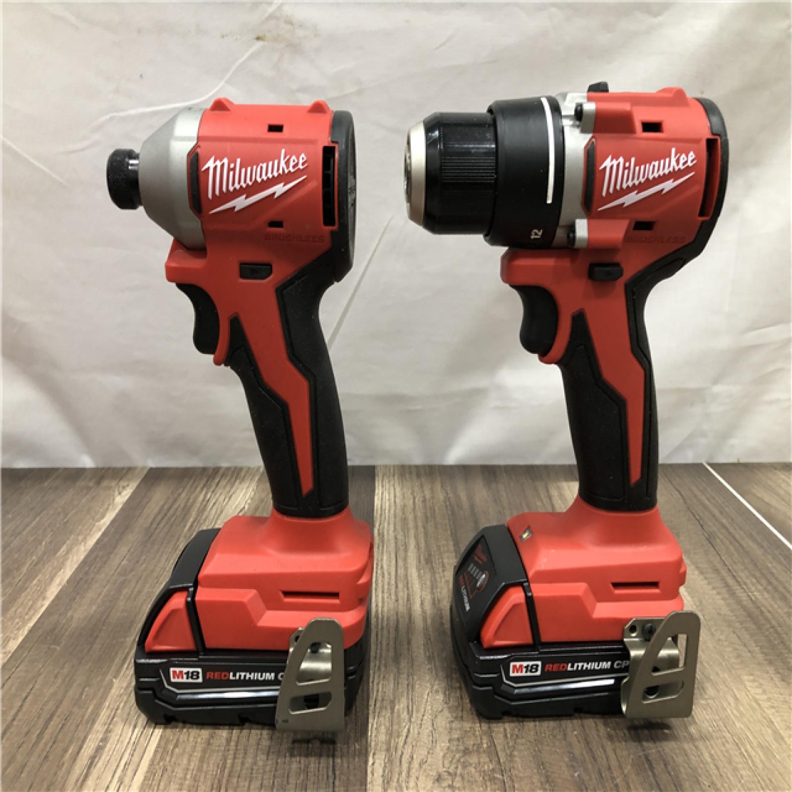 AS-IS Milwaukee 18V Lithium-Ion Brushless Cordless Compact Drill/Impact Combo Kit