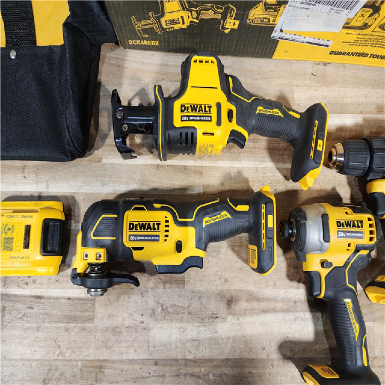 HOUSTON LOCATION - AS-IS DEWALT ATOMIC 20-Volt Lithium-Ion Cordless Brushless (4-Tool) Combo Kit