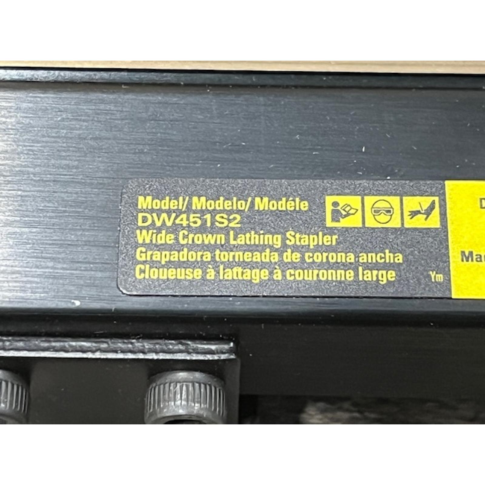 AS-IS DEWALT Corded Pneumatic 16-Gauge 1 in. Crown Lathing Stapler