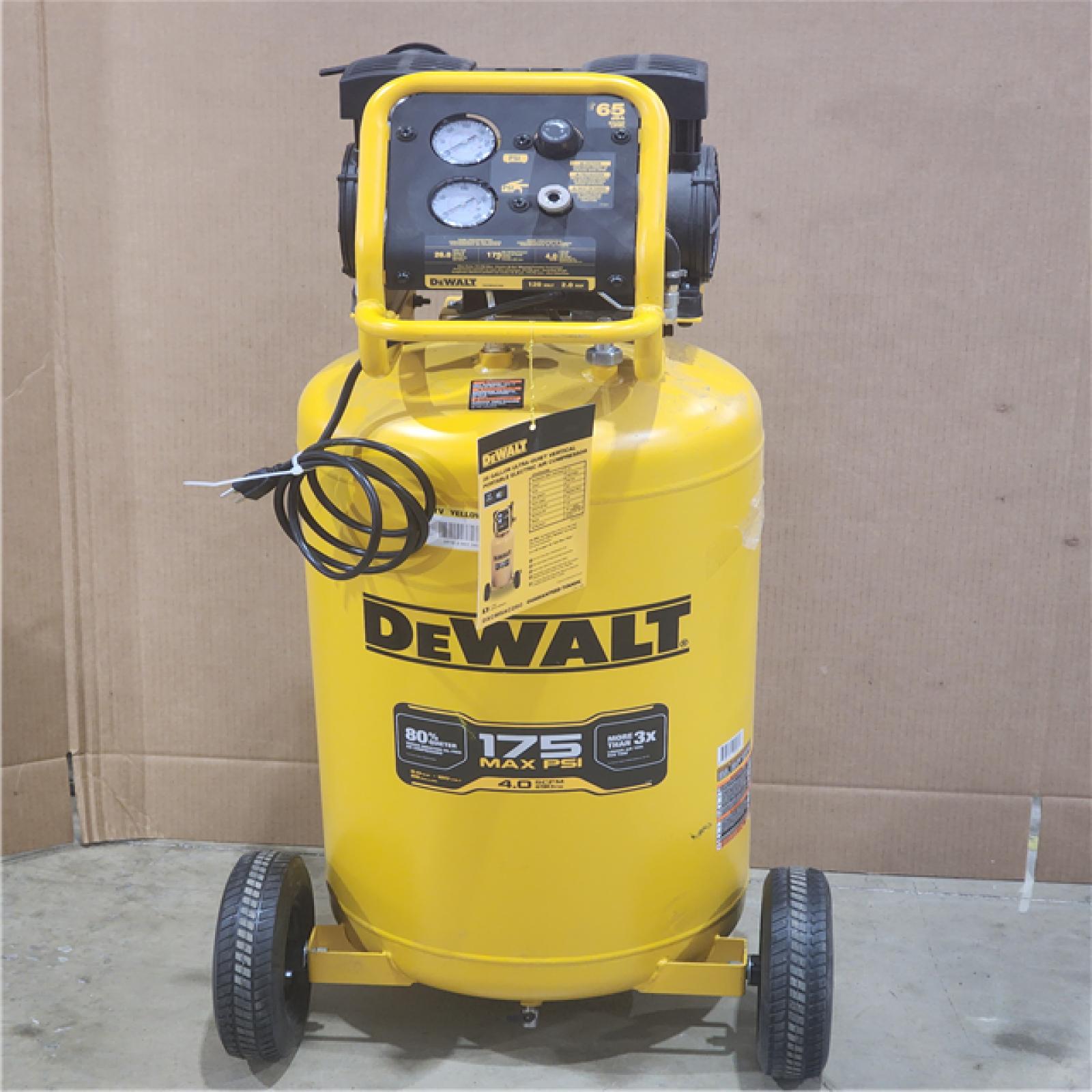 HOUSTON LOCATION - AS-IS DEWALT 26 Gal. 175 PSI Ultra Quiet Portable Electric Air Compressor