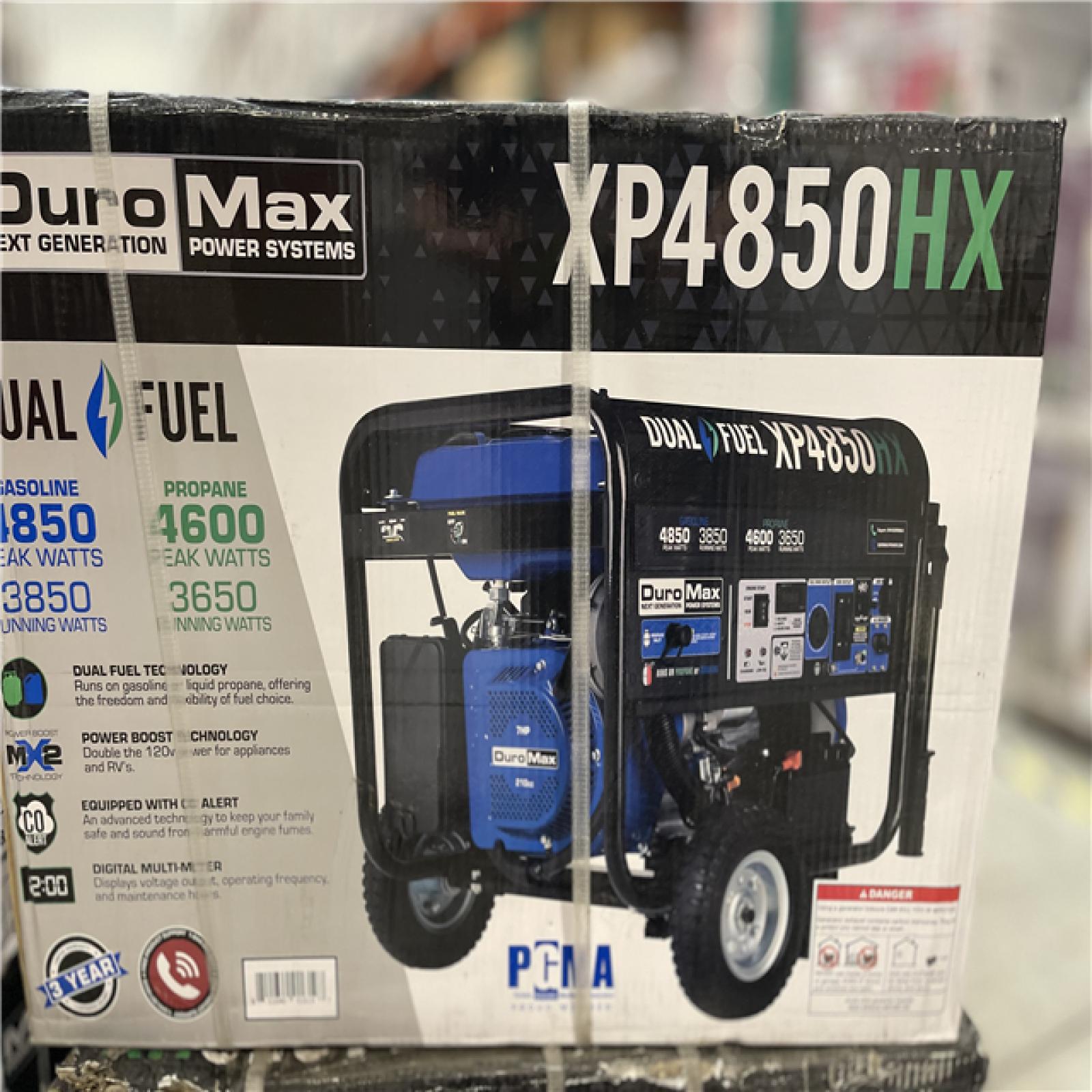 DALLAS LOCATION- NEW!- DuroMax 4 850-Watt 210cc Dual Fuel Gas Propane Portable Generator