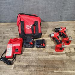 HOUSTON LOCATION - AS-IS M18 18-Volt Lithium-Ion Brushless Cordless Compact Hammer Drill/Impact Combo Kit (2-Tool) with (2) Batteries  Bag