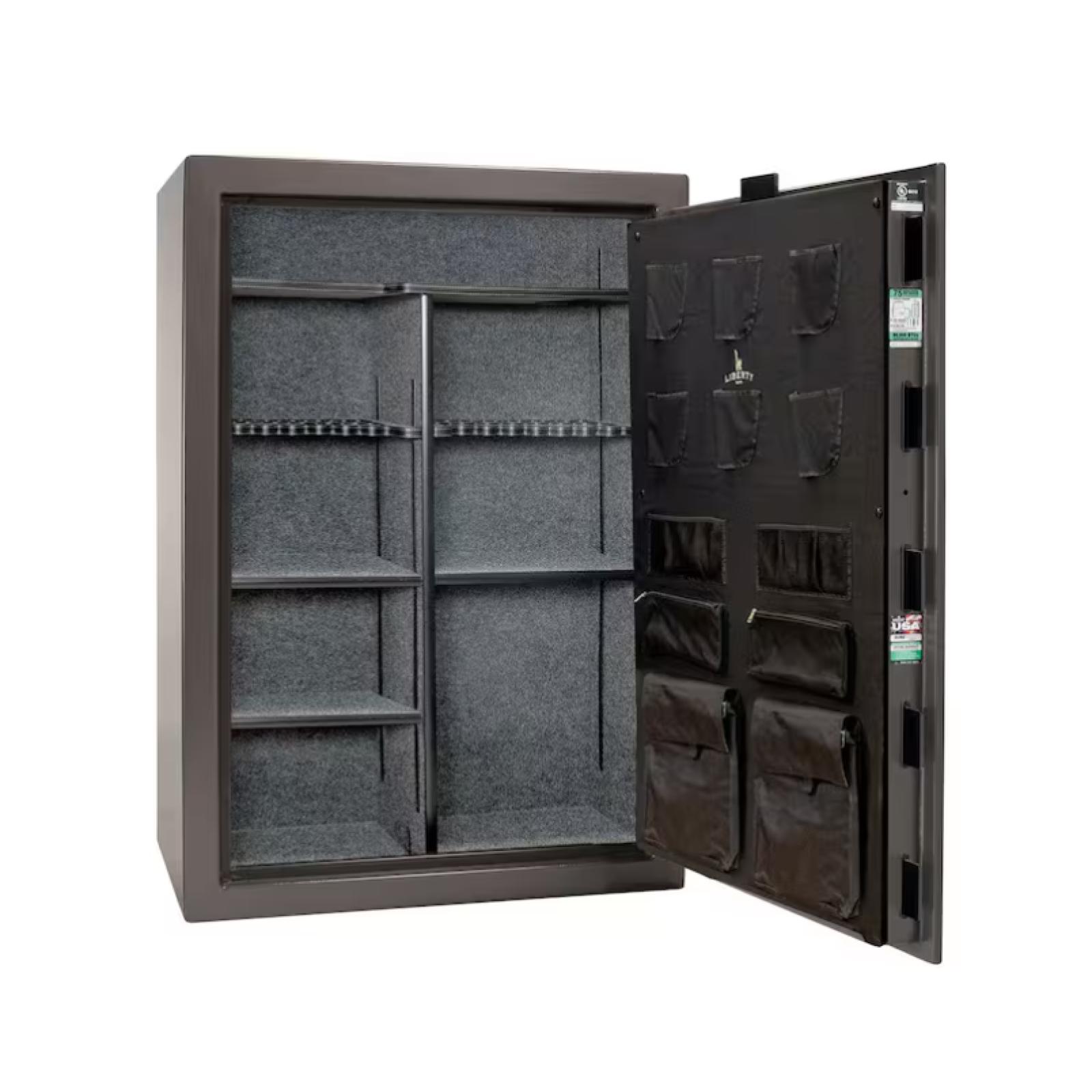 DALLAS LOCATION - LIBERTY SAFE Federal 48-Gun 75-Min fire rating EMP E-Lock  60.5 in. H x 42 in. W x 22 in. D  Gray Marble Gun Safe
