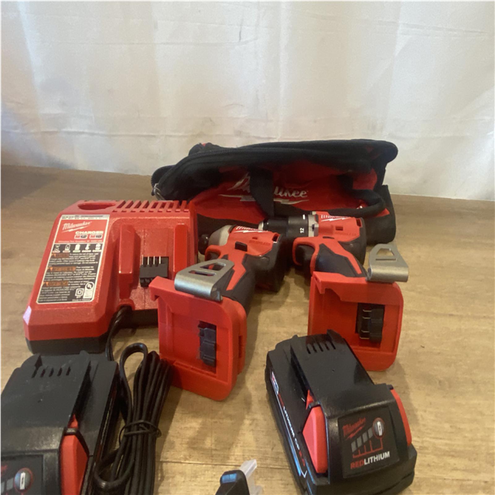 AS-IS Milwaukee 18V Lithium-Ion Brushless Cordless Compact Drill/Impact Combo Kit