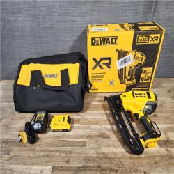HOUSTON LOCATION - AS-IS DEWALT 20V MAX XR 16-Gauge Electric Cordless Angled Finishing Nailer Kit