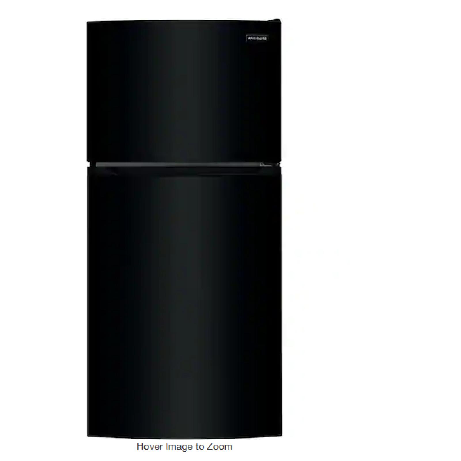 DALLAS LOCATION - Frigidaire 27.6 in. 14 cu. ft. Top Freezer Refrigerator in Black, ENERGY STAR