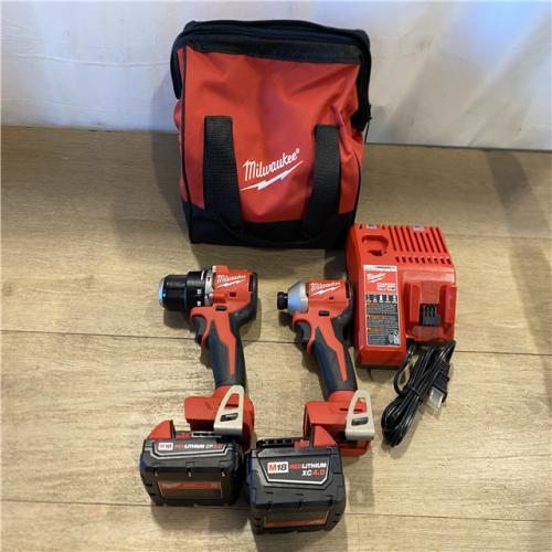 AS-IS Milwaukee 18-Volt Lithium-Ion Brushless Cordless Compact Hammer Drill/Impact Combo Kit