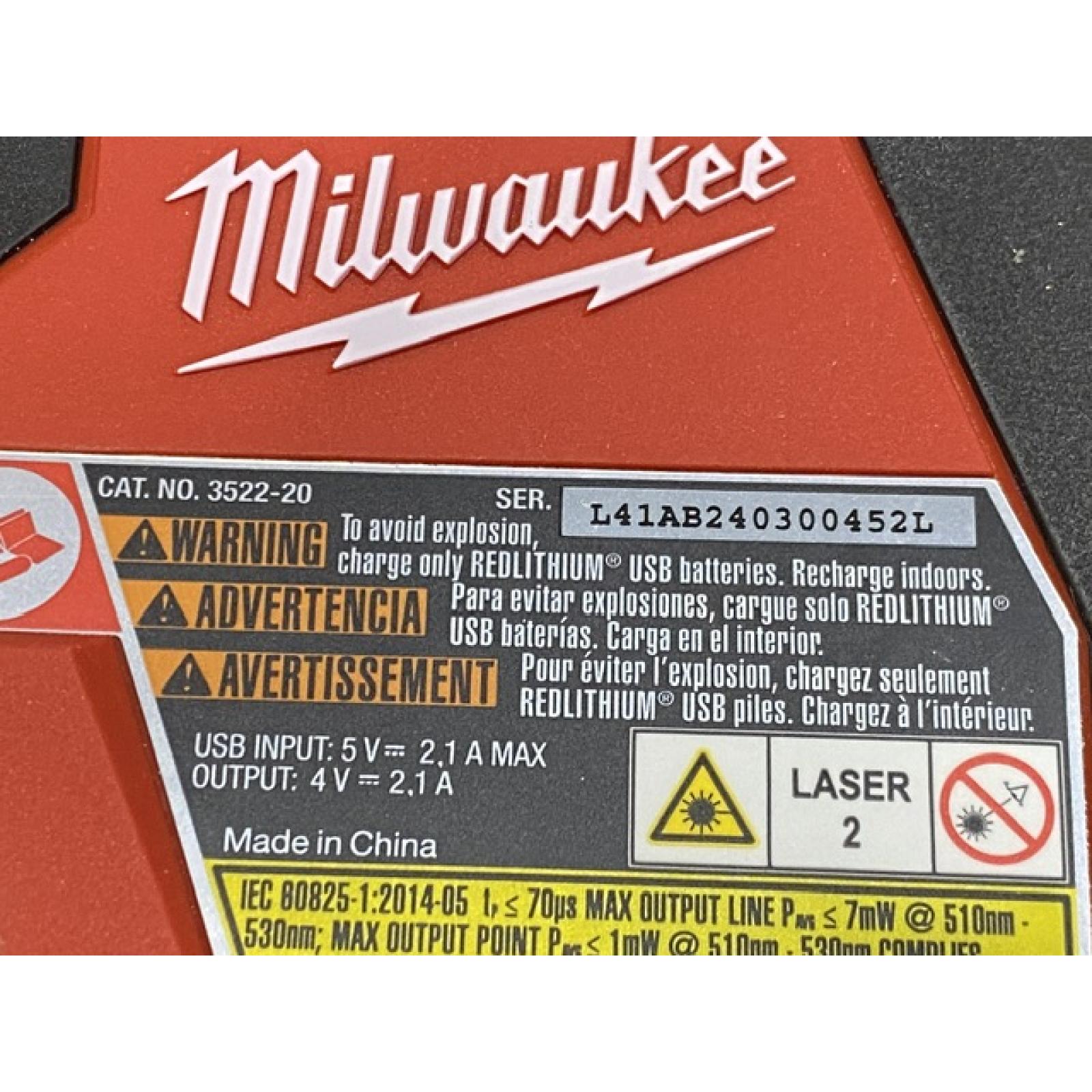 AS-IS Milwaukee Green 100 ft. Cross Line and Plumb Points Rechargeable Laser Level Kit