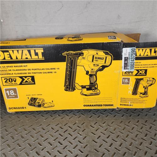 Houston Location - AS-IS DeWalt DCN680D1 20-Volt MAX XR Cordless Brad Nailer Kit  Brushless Motor  18 Gauge - Appears IN GOOD Condition