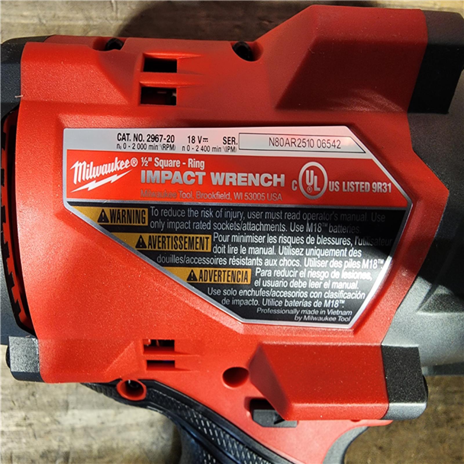 HOUSTON LOCATION - AS-IS (APPEARS LIKE NEW) Milwaukee M18 FUEL 18V Lithium-Ion Brushless Cordless 1/2 in. Impact Wrench with Friction Ring (Tool-Only)