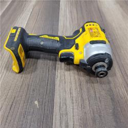 AS-IS DEWALT ATOMIC 20V MAX Lithium-Ion Cordless 1/4 in. Brushless Impact Driver Kit, 5 Ah Battery, Charger, and Bag