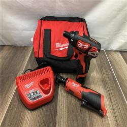 AS-IS Milwaukee 12V Lithium-Ion Cordless 3/8 in. Ratchet and Screwdriver Combo Kit