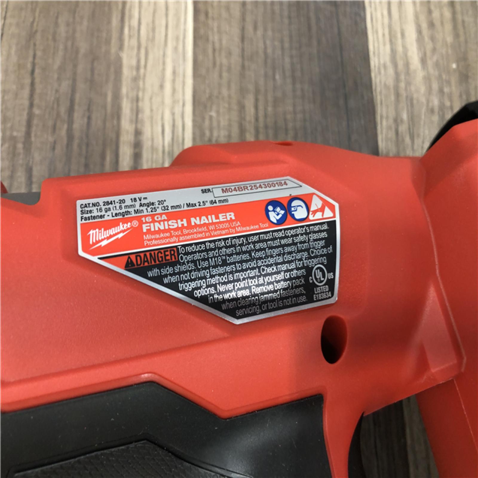 AS-IS Milwaukee FUEL 18-Volt Lithium-Ion Brushless Cordless Gen II 16-Gauge Angled Finish Nailer (Tool-Only)