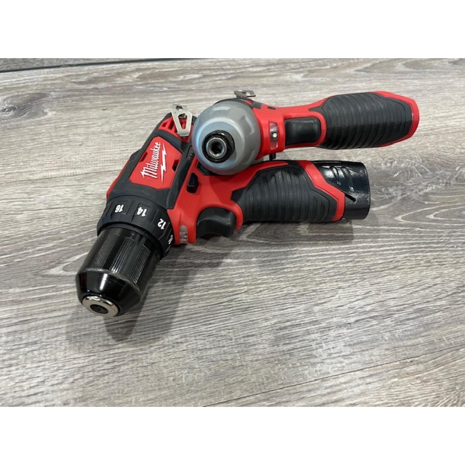 AS-IS Milwaukee FUEL 12-Volt Lithium-Ion Brushless Cordless Hammer Drill and Impact Driver Combo Kit