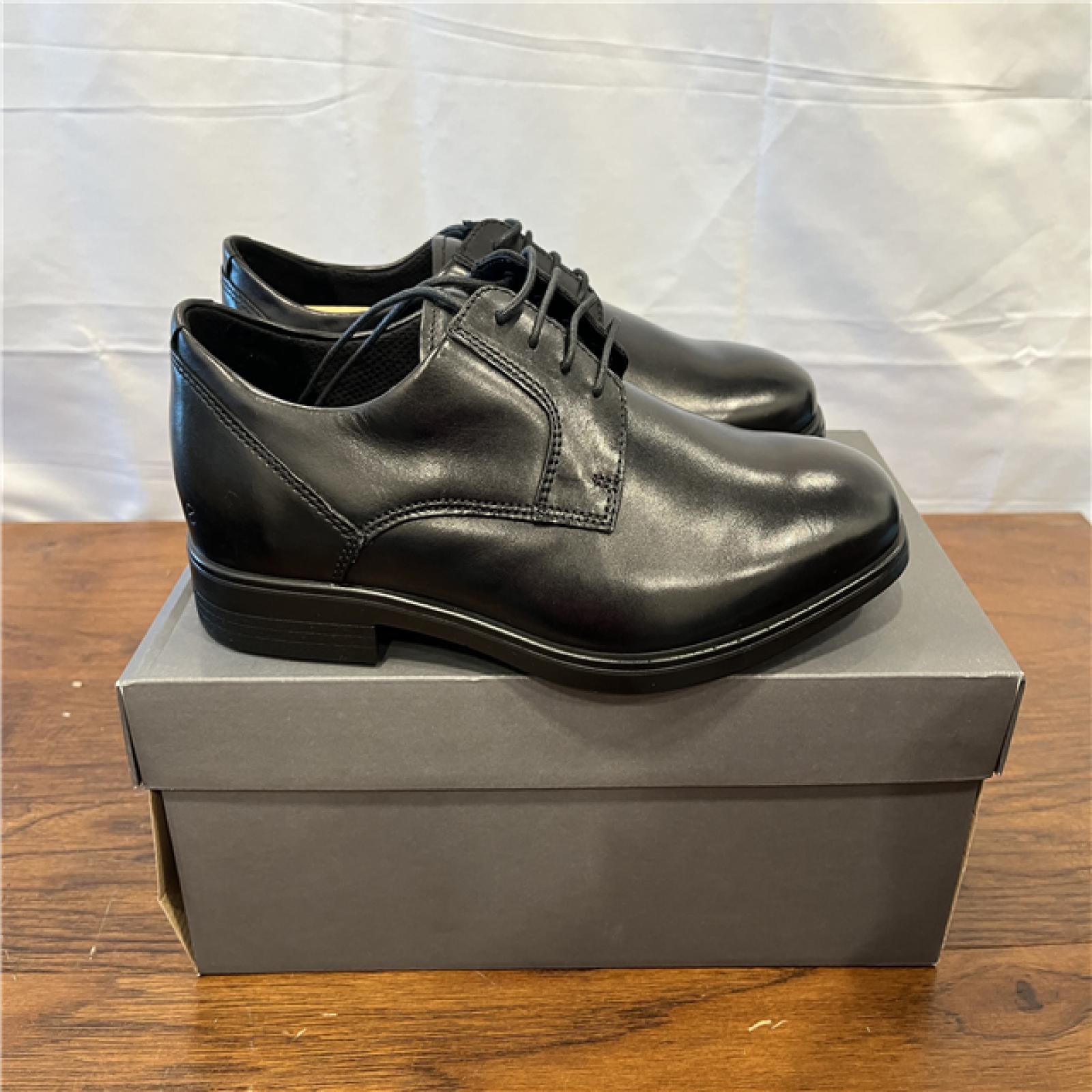 NEW! ECCO Queenstown Plain-toe Derby Leather Shoe - Black - SZ 9