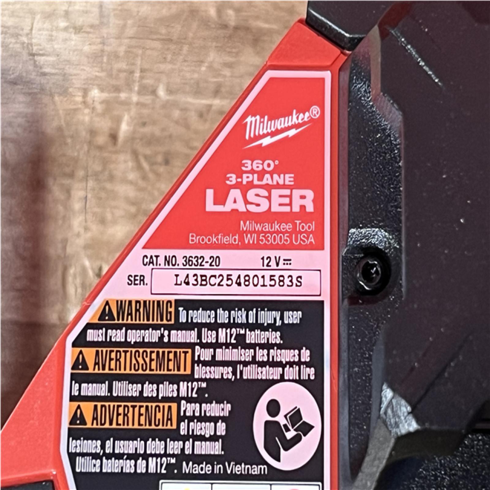Houston Location AS-IS Milwaukee 12-Volt Lithium-Ion Cordless Green 250 ft. 3-Plane Laser Level Kit