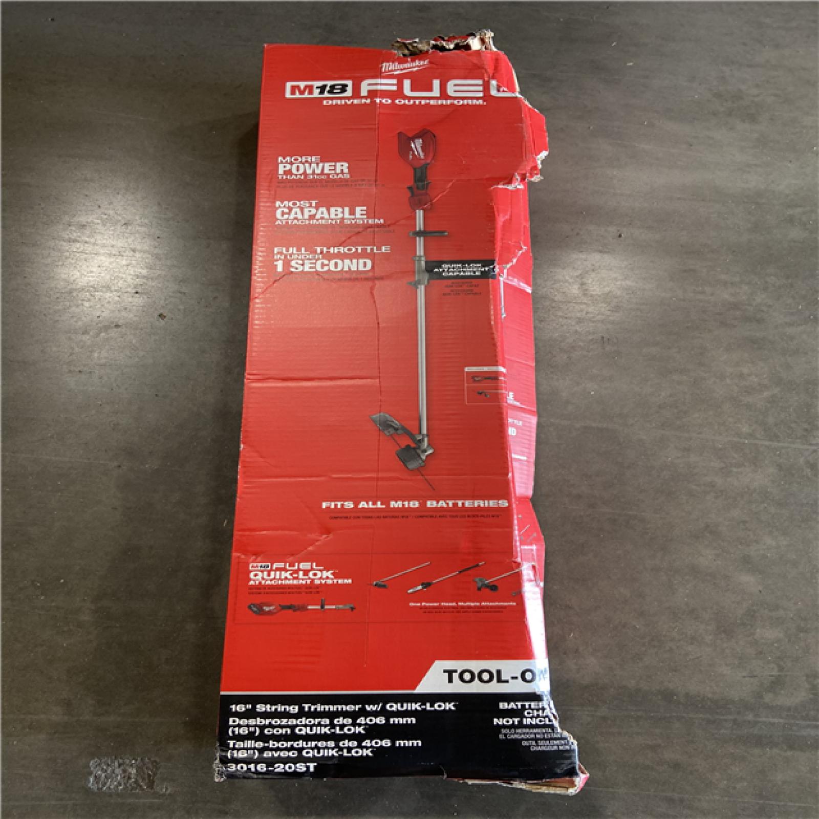 AS-IS - Milwaukee M18 FUEL 18V 16 in. Brushless Cordless Battery Powered String Trimmer with QUIK-LOK Attachment Capability (Tool-Only)