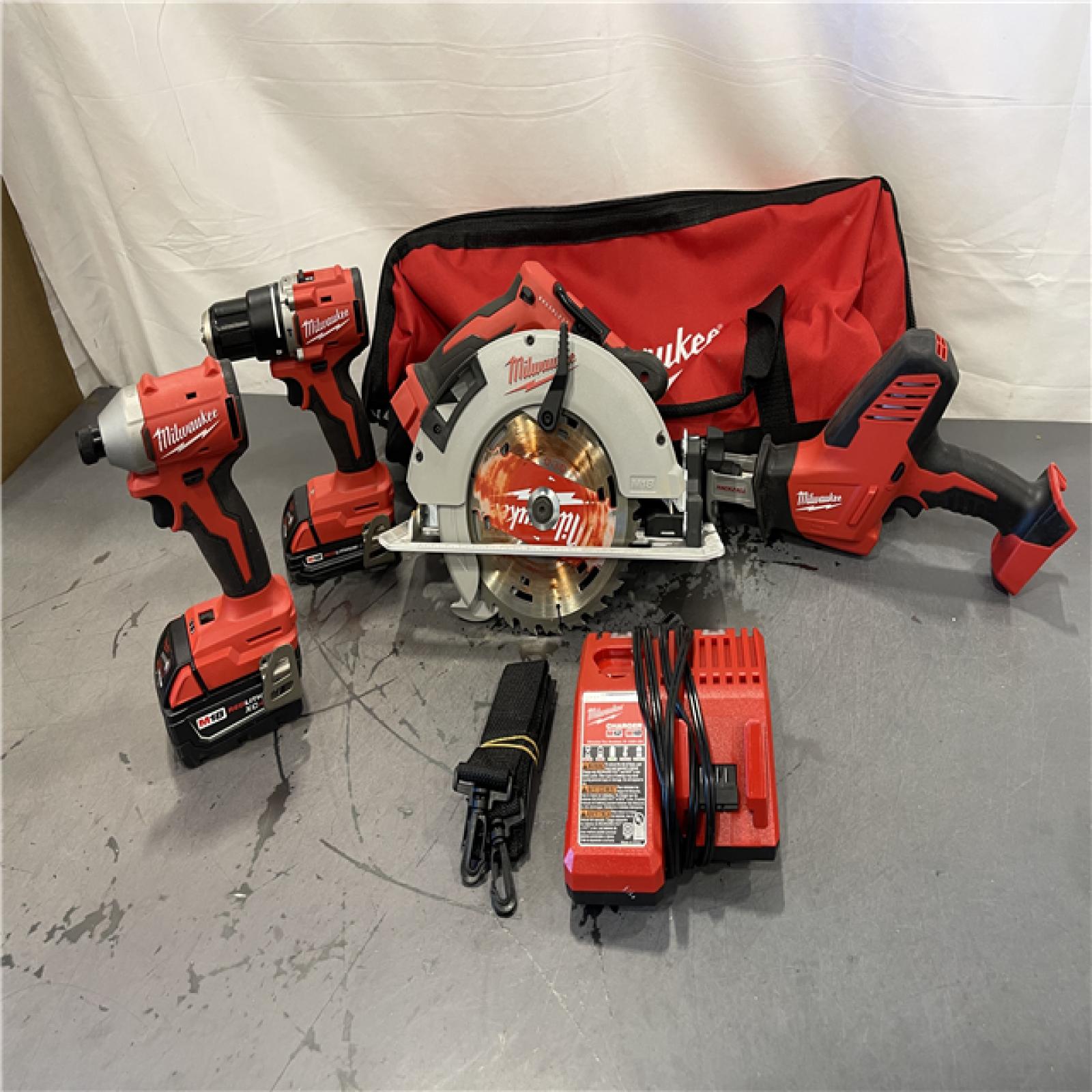 AS-IS - Milwaukee M18 18-Volt Lithium-Ion Brushless Cordless Combo Kit (4-Tool)
