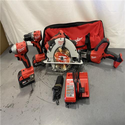 AS-IS - Milwaukee M18 18-Volt Lithium-Ion Brushless Cordless Combo Kit (4-Tool)