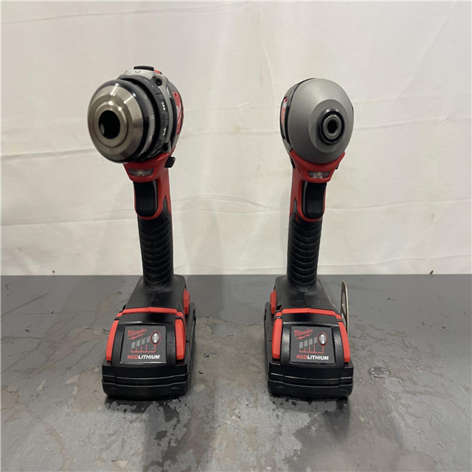 AS-IS- Milwaukee 18V Cordless Brushed 2-Tool Drill/Driver and Impact Driver Kit