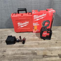 HOUSTON LOCATION - AS-IS (APPEARS LIKE NEW) Milwaukee-3522-21 Green Beam Laser Cross Line Plumb Point USB Rechargeable