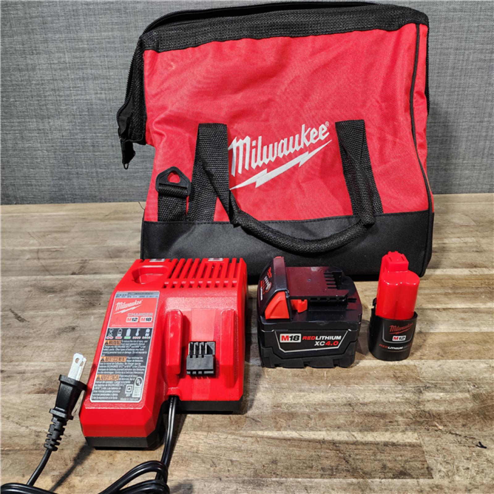 HOUSTON LOCATION - AS-IS MILWAUKEE 2 TOOL COMBO KIT W/ (2) BATTERY & CHARGER